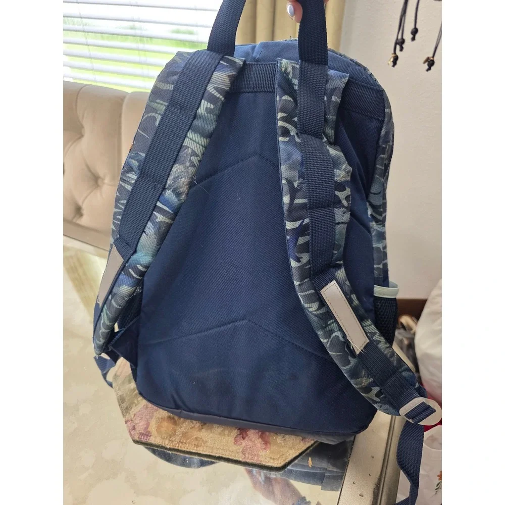 Kids Shark Camo Backpack Navy Blue School Bag with Reflective Safety Strips